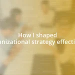 How I shaped organizational strategy effectively