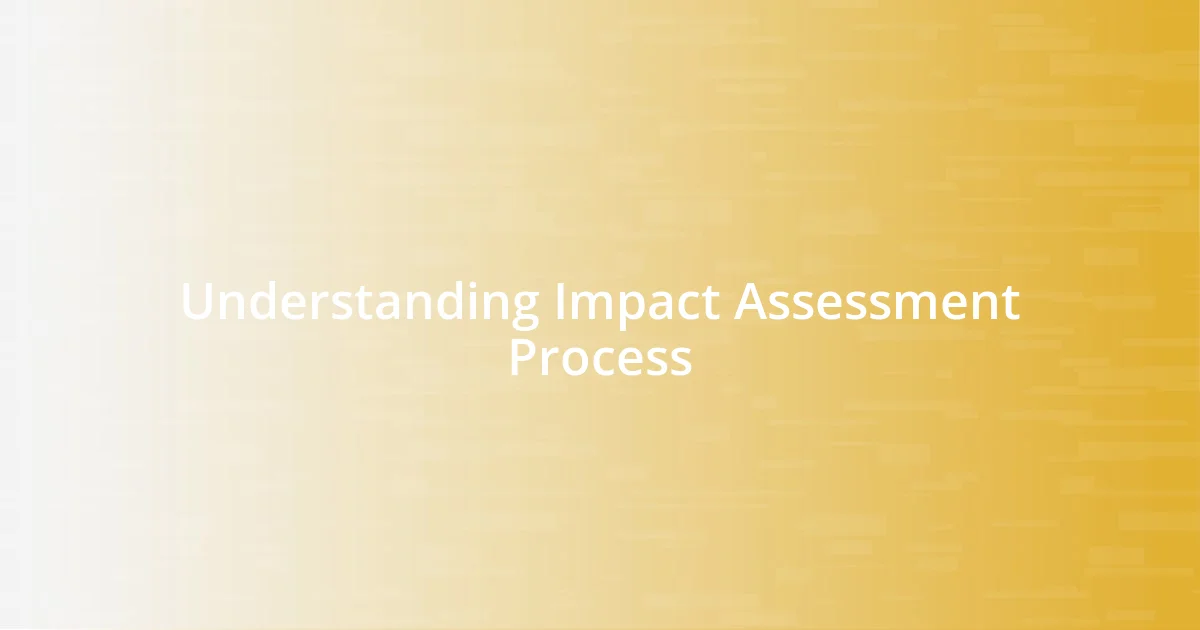 Understanding Impact Assessment Process