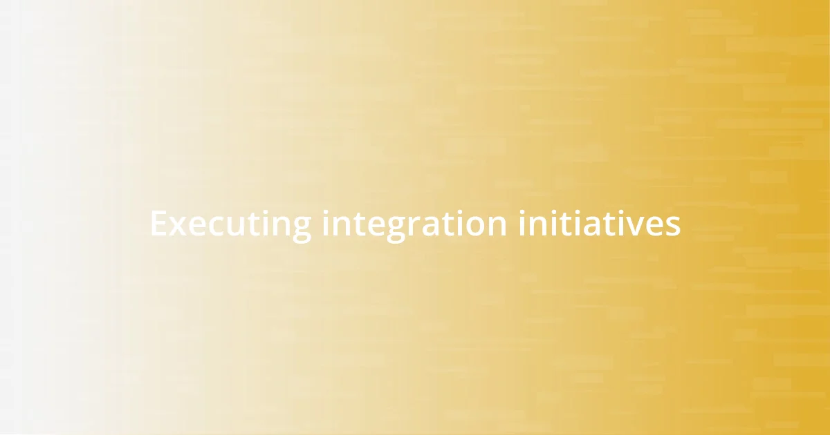 Executing integration initiatives