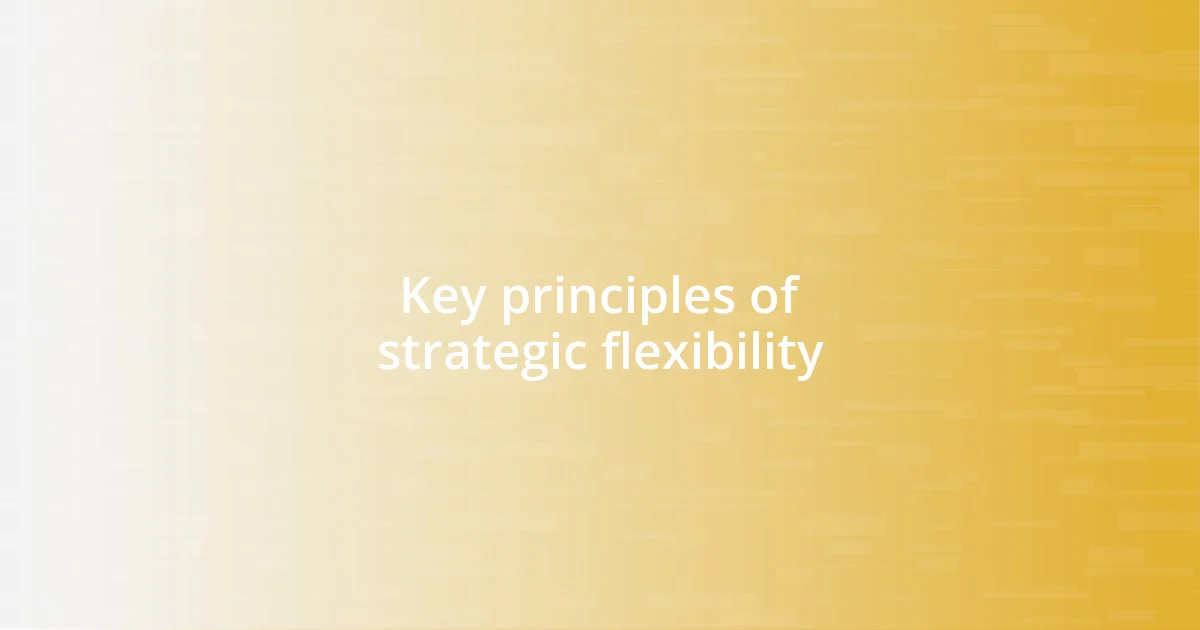 Key principles of strategic flexibility