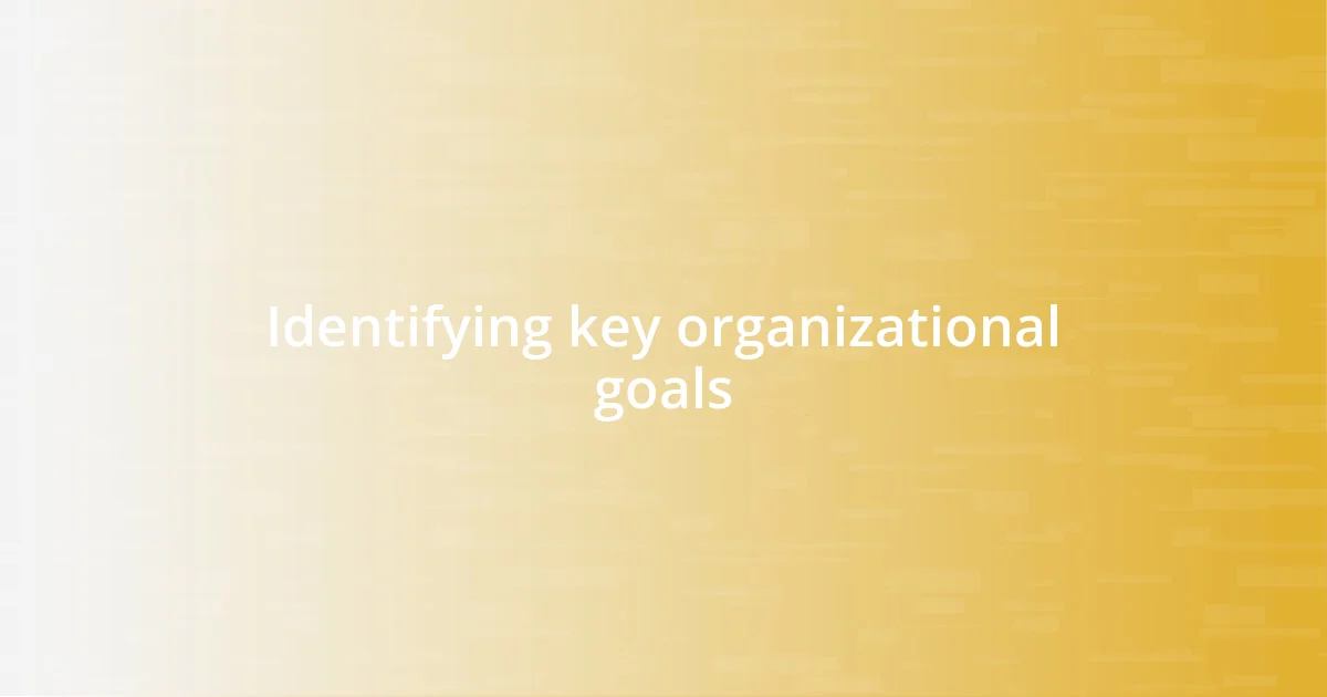 Identifying key organizational goals