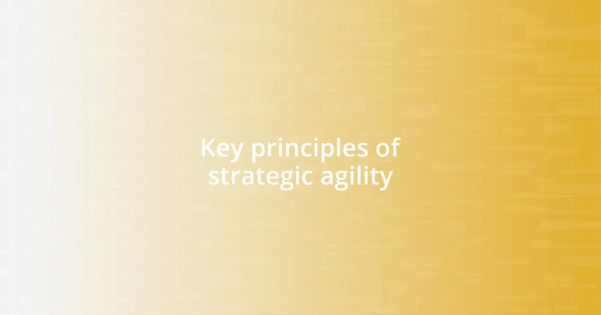 Key principles of strategic agility